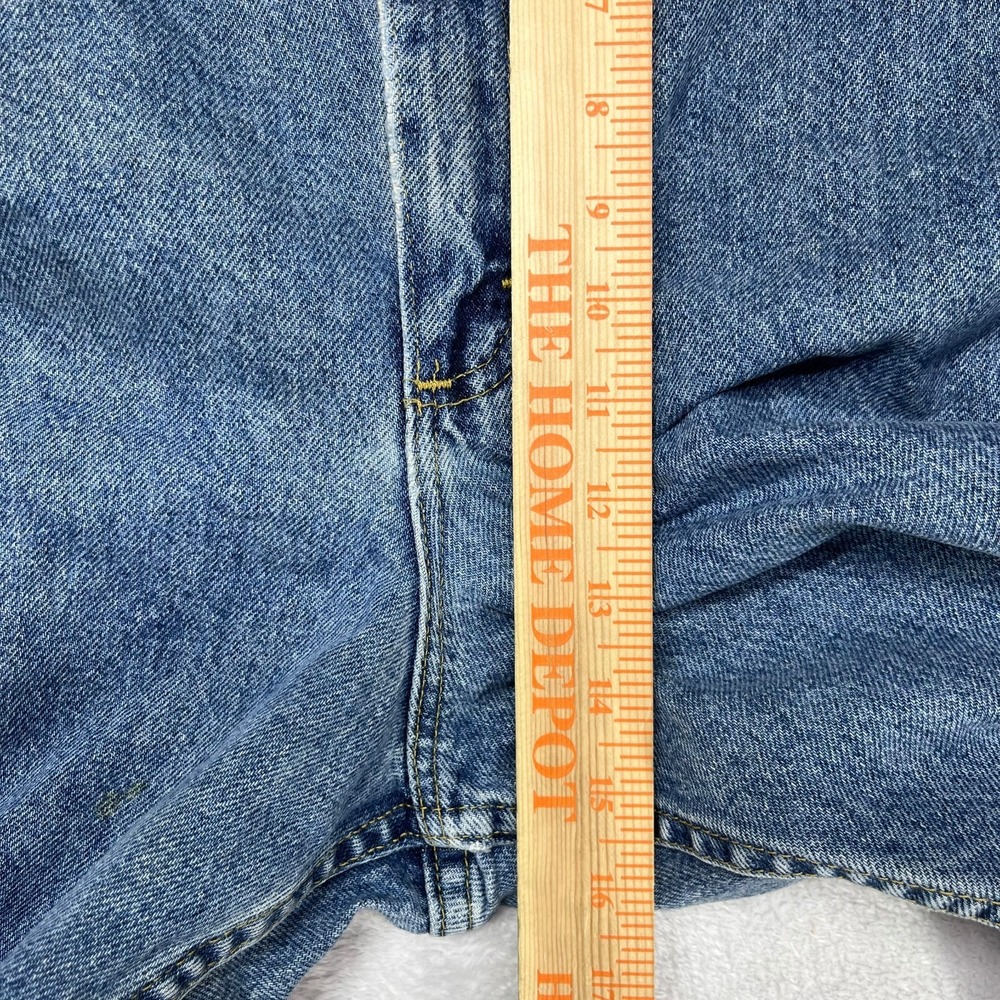 Lee Straight Leg Jeans Mens Blue Denim High Rise Pockets Classic Zip Fly - 50X27 - Picture 4 of 13